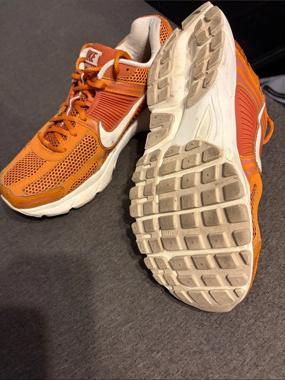 Nike Orange and White Mesh Running Shoes